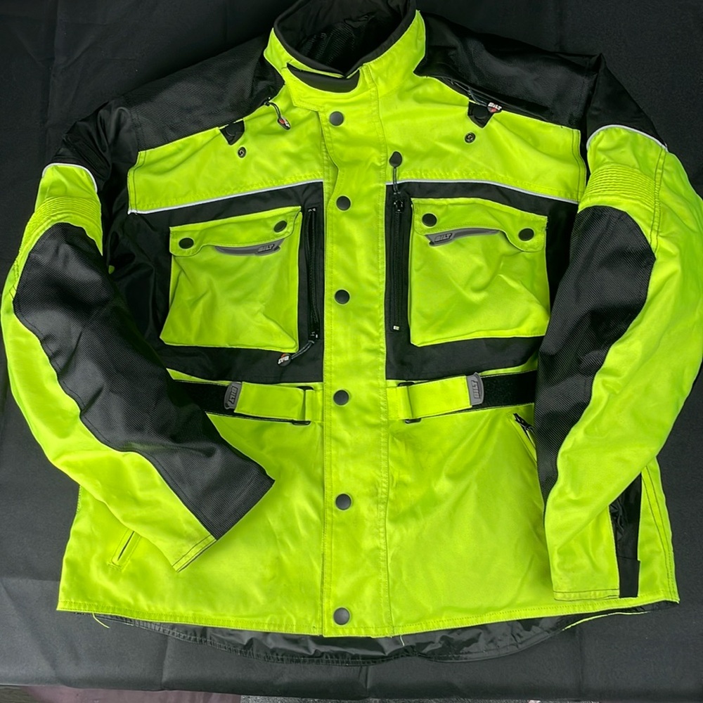 High-Visibility Men's Motorcycle Jacket - Neon Yellow & Black